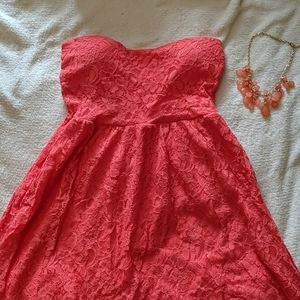 Lace strapless dress